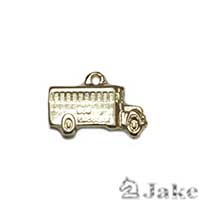 18X9mm School bus Pendant. 1mm ring. - Pack of 30 units